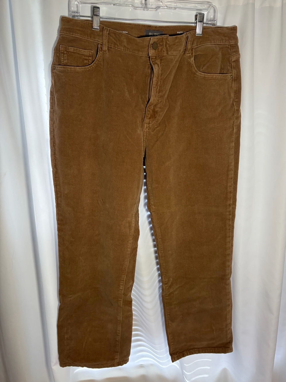 DL 1961 Patti Straight High Rise Vintage Ankle Brown Corduroy Pants size 34